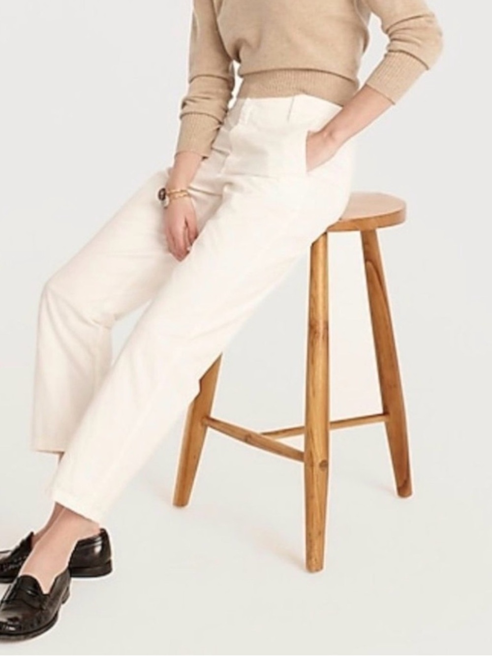 J Crew straight Boy Friend Chino in Ivory.